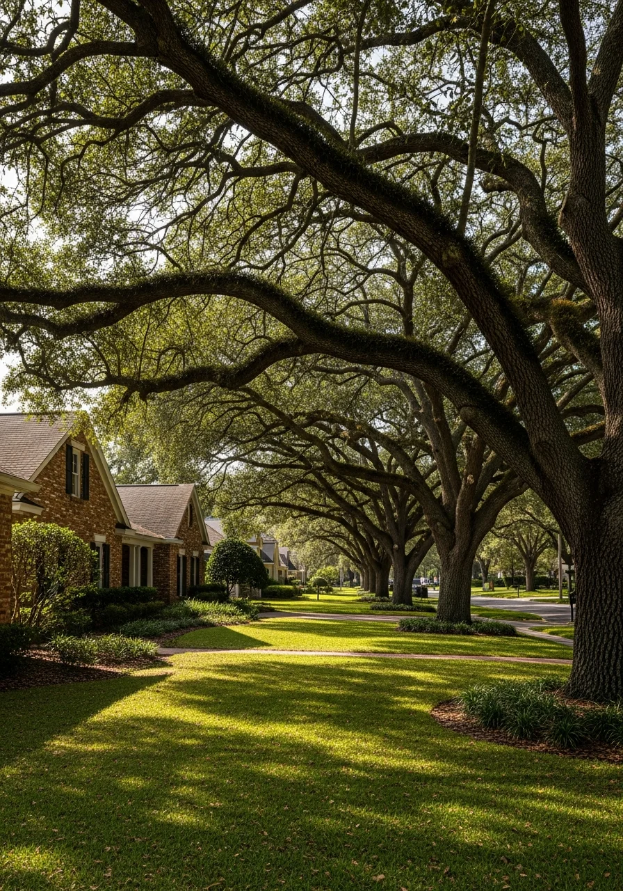 Longwood residential home with mature landscaping and attractive front yard in established neighborhood.