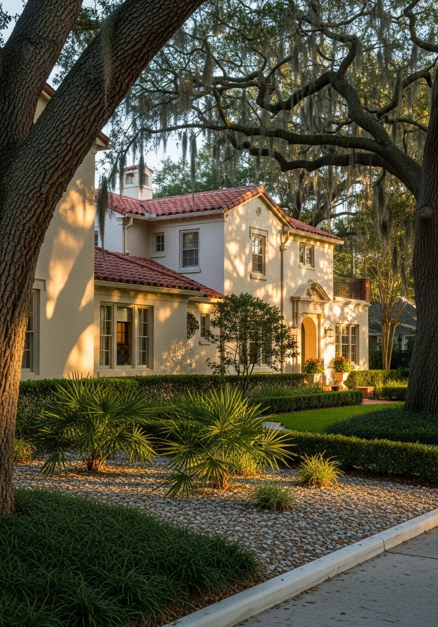 Winter Park home exterior with distinctive architectural details and well-maintained landscaping.